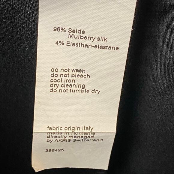 Akris Black Flat Front Silk Blend Slim Leg Crop Ankle Dress Pants Size 10 - Picture 7 of 8